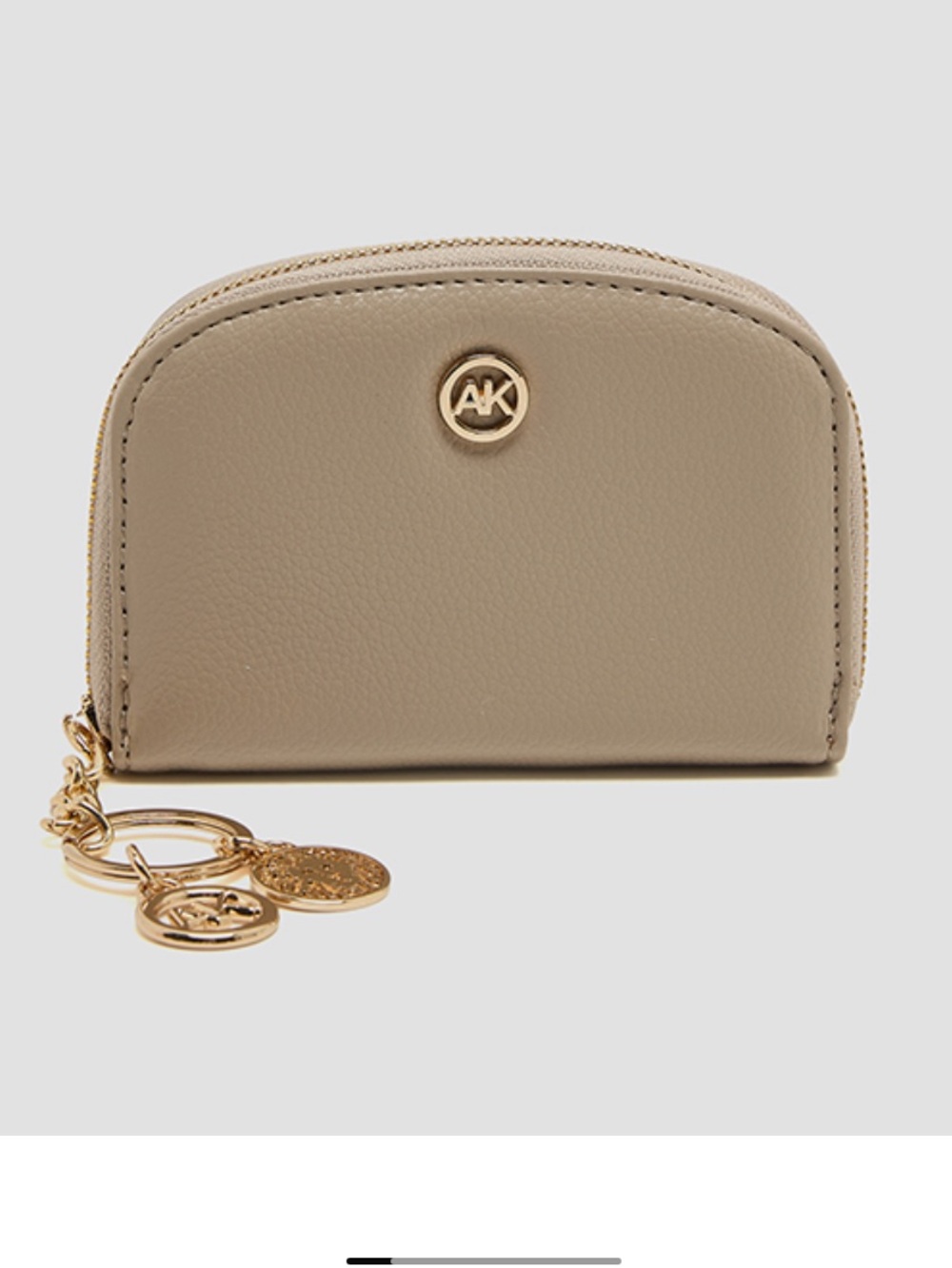 Anne Klein Leather Card Car or Key Coin Pouch with Gold Accents